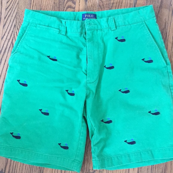 Polo Ralph Lauren Green Whale embroidered shorts